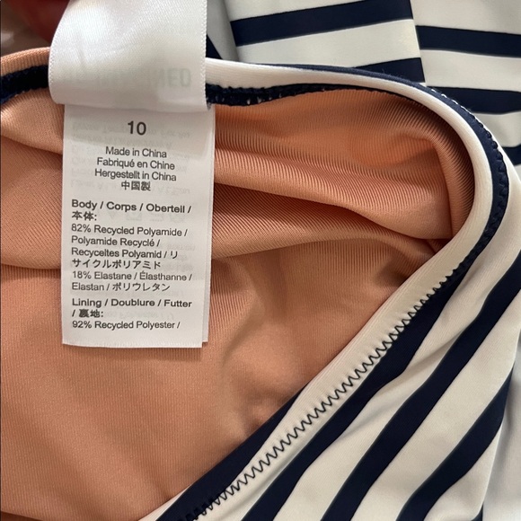 J. Crew Navy and White Striped Swimsuit - Picture 6 of 7